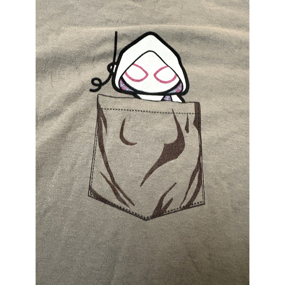 Marvel Spider-Gwen kawai Ghost Gray Women Shirt Size M short Sleeves - Picture 3 of 9